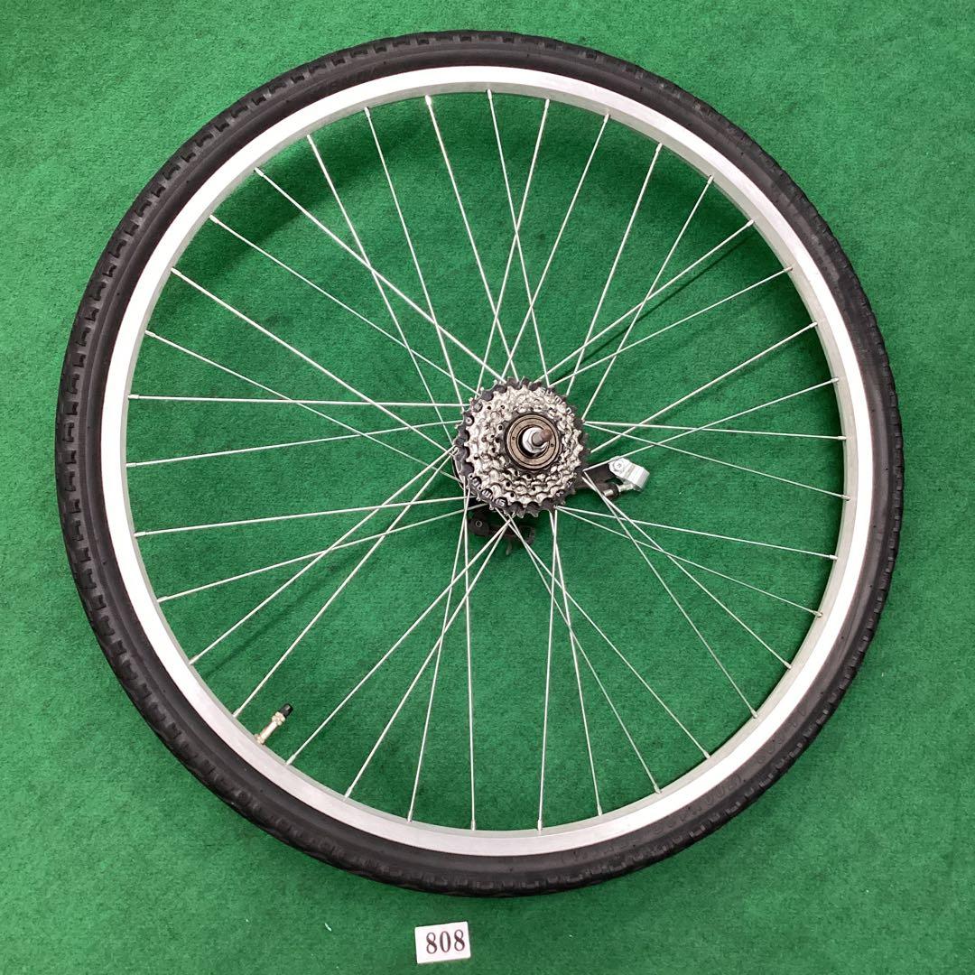 後ホイール　700x42c　外装６段　リア　ON　タイヤ付　ローラーブレーキ付