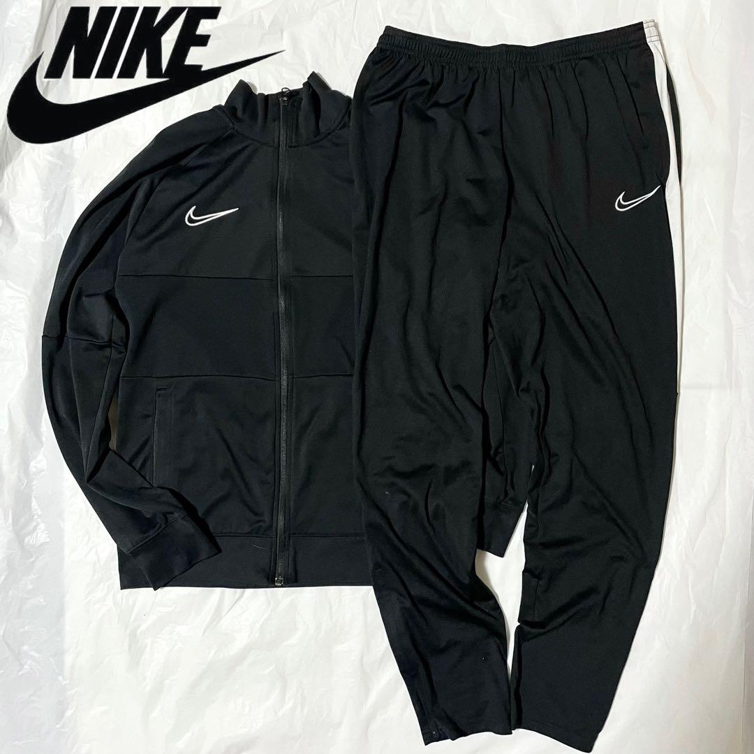 ナイキ セットアップ トラックスーツ バイカラー ブラック 上下 M XL
