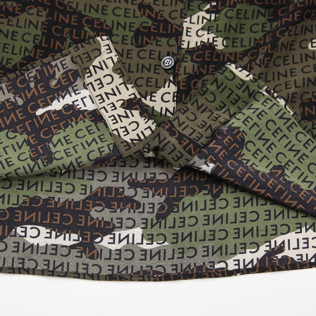 極美品 CELINE 22AW オープンカラー ブラウス クレープ・ド・シーヌ