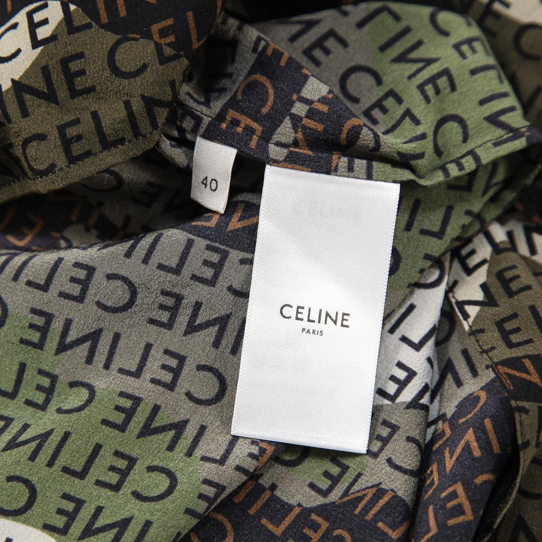 極美品 CELINE 22AW オープンカラー ブラウス クレープ・ド・シーヌ