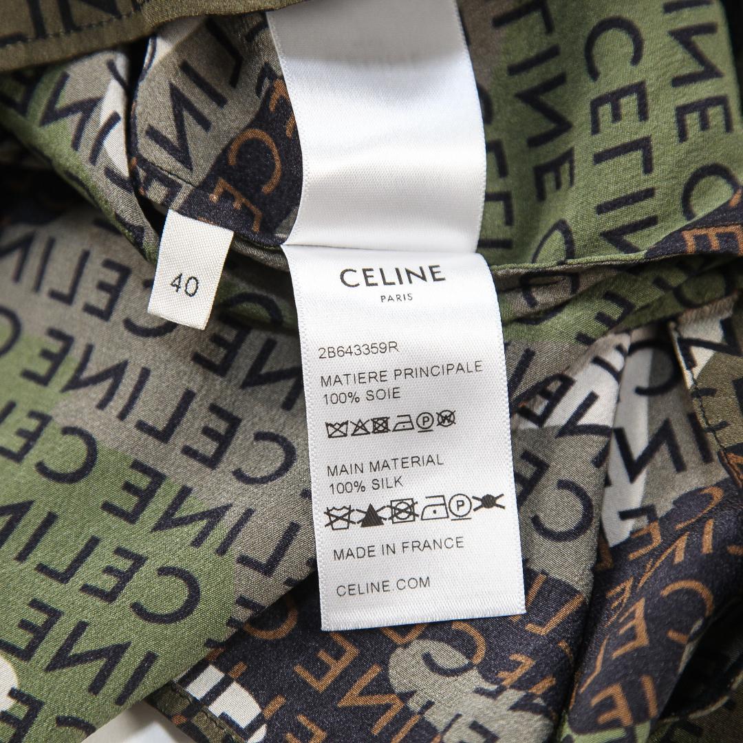 極美品 CELINE 22AW オープンカラー ブラウス クレープ・ド・シーヌ
