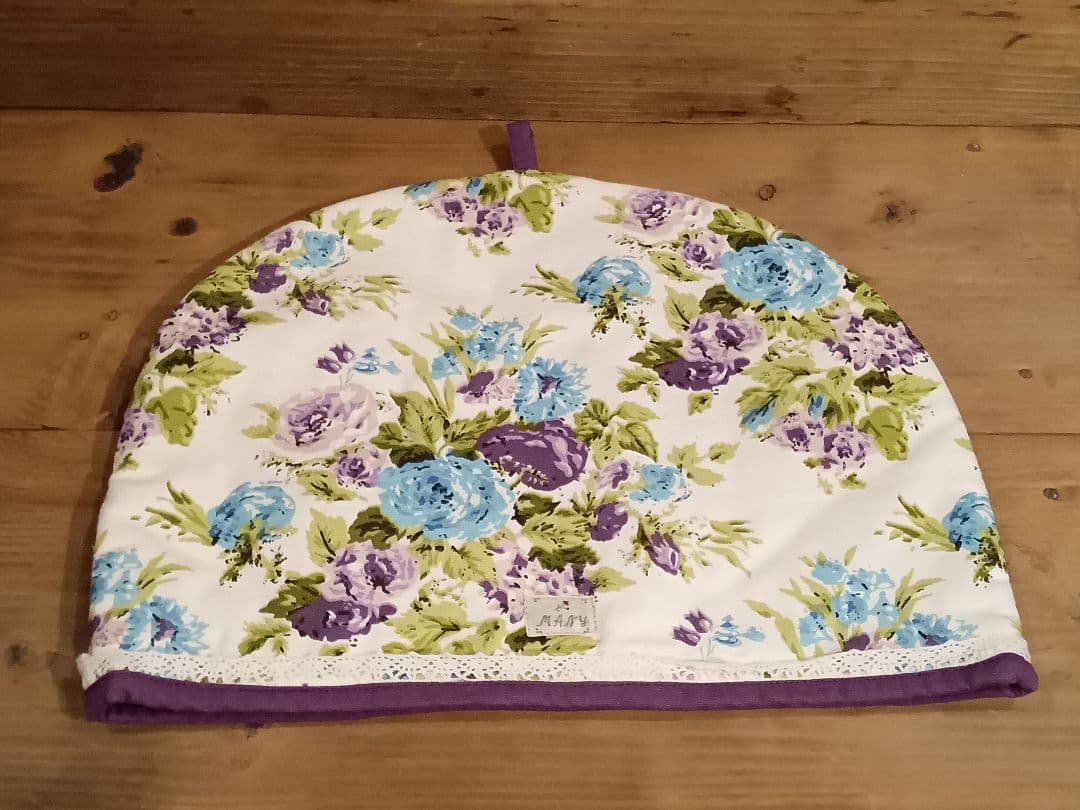 希少　メゾン・ド・マニー　ブルーローズ　エプロン　ポットカバー　セット売り