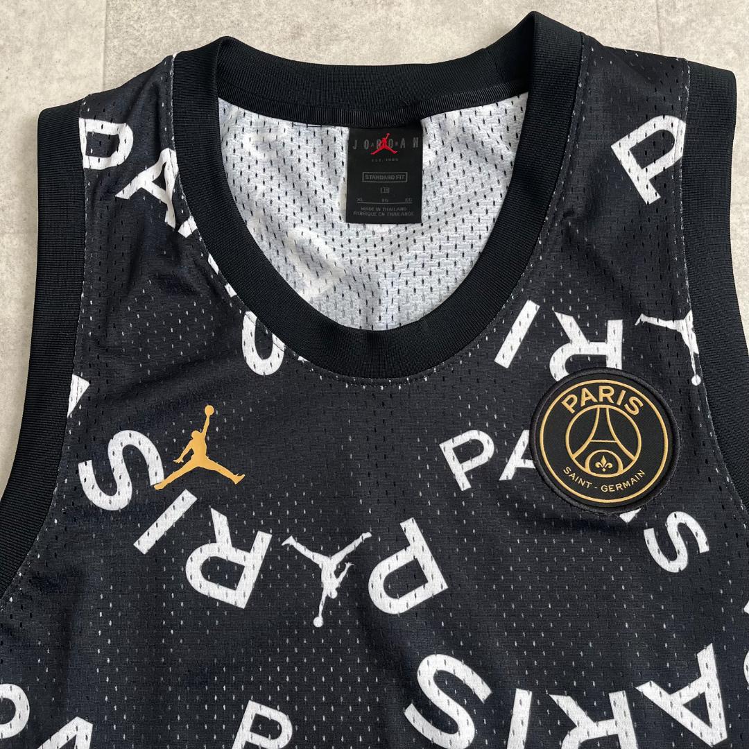 【極美品】ナイキ×パリサンジェルマン×ジョーダン/タンクトップ/総柄/XL/黒