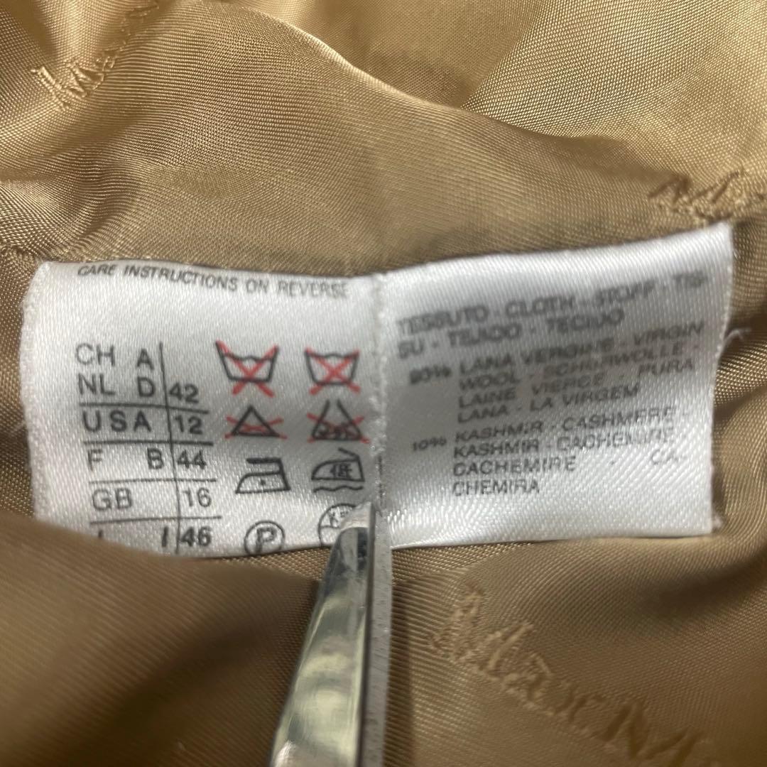 定価40万超 Max Mara 白タグ カシミヤ混ダブル アイコンコート 42