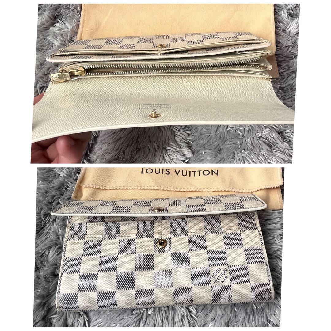 ルイヴィトン　ポルトフォイユサラ　ダミエアズール　ホワイト　長財布