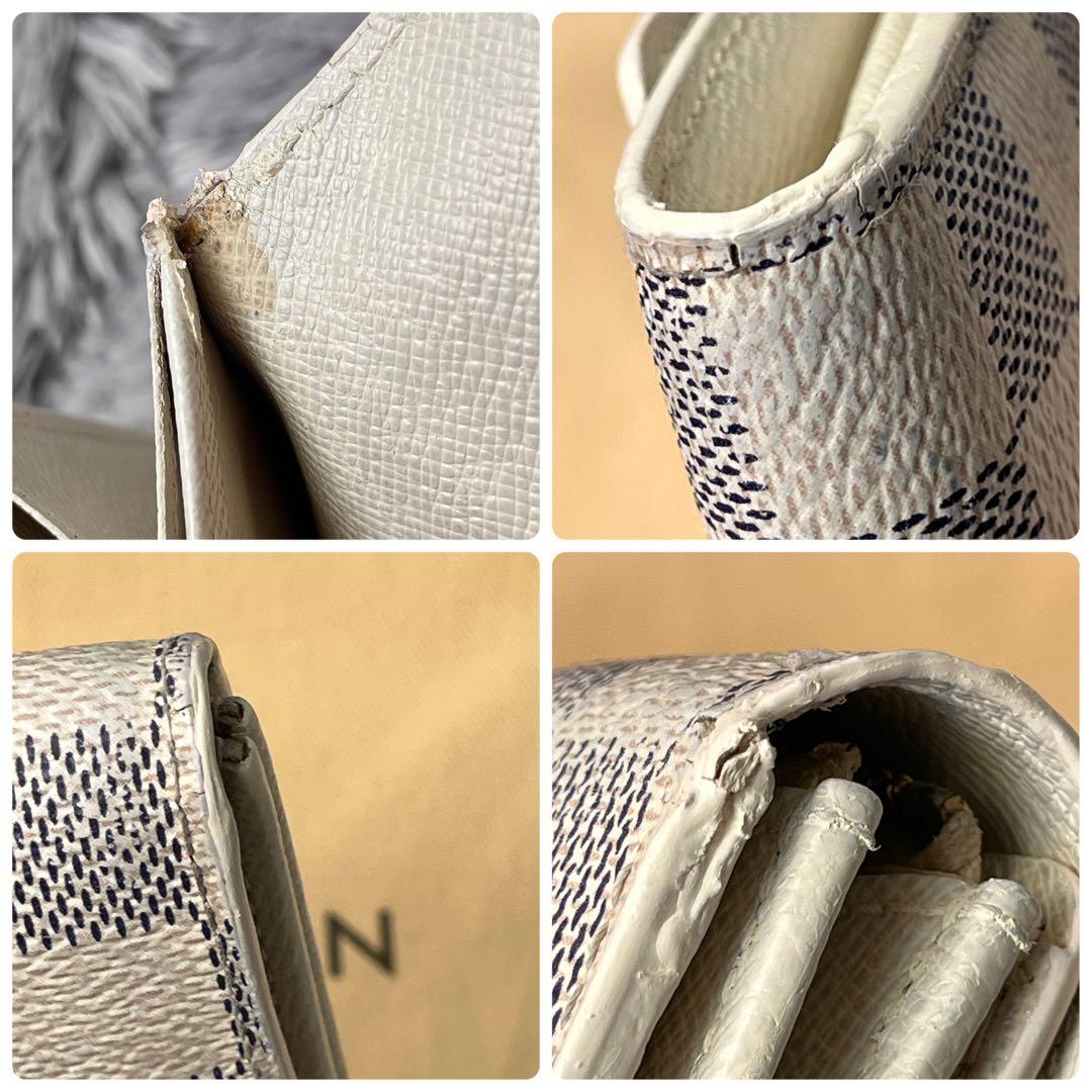 ルイヴィトン　ポルトフォイユサラ　ダミエアズール　ホワイト　長財布