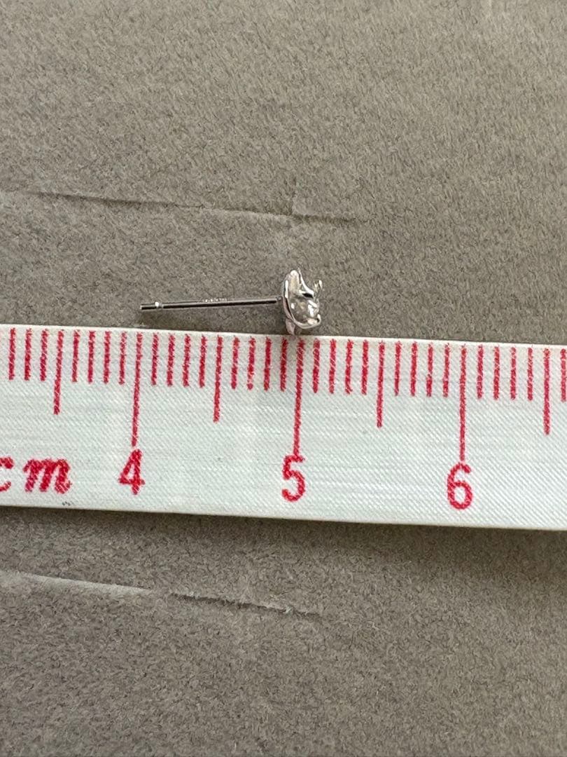 Pt900ダイヤモンドピアス一粒ローズ ツツミ