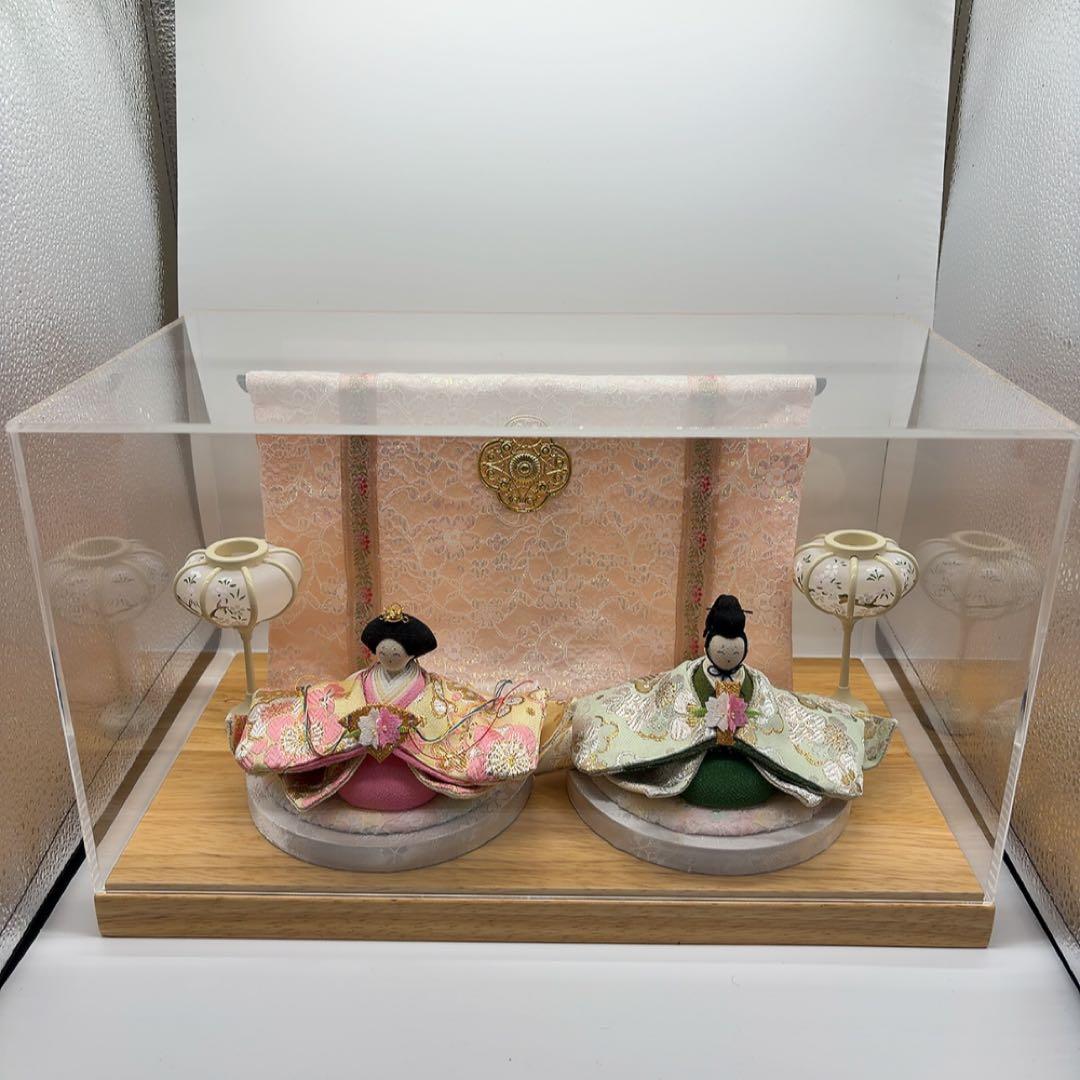 【極美品】2回のみ使用 リュウコドウ 雛人形 きらびな アクリルケース ちりめん