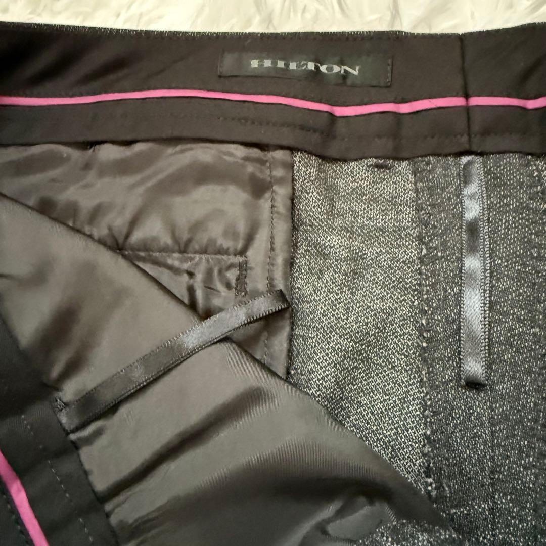 美品✨15号 HILTON セットアップ スーツ ダークグレーチェック洋服の青山