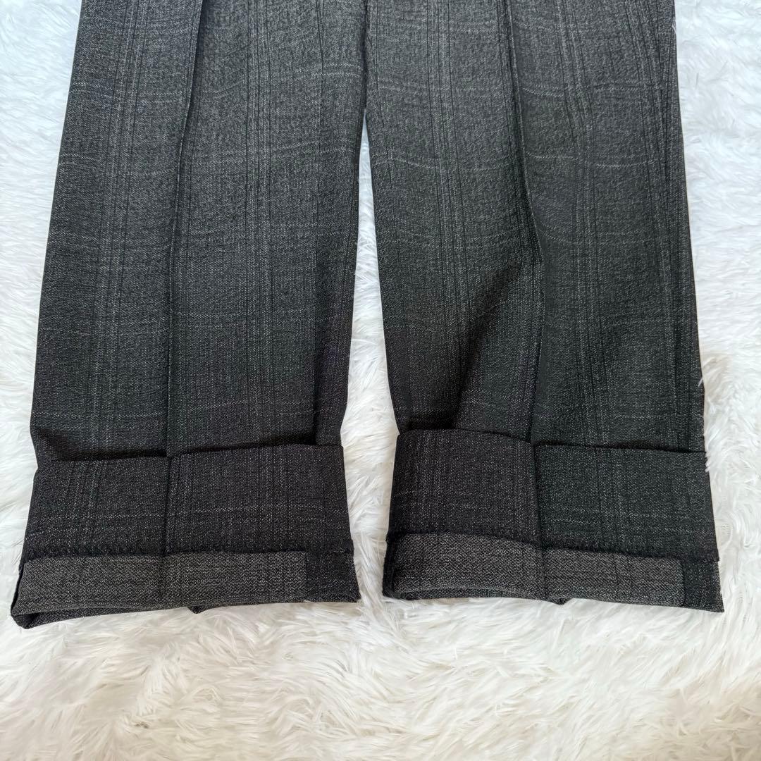 美品✨15号 HILTON セットアップ スーツ ダークグレーチェック洋服の青山