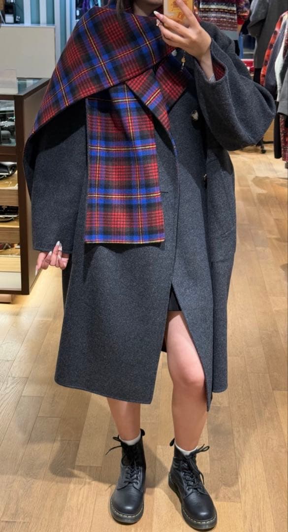 Vivienne Westwood TARTAN CHECKリバーマフラーコート