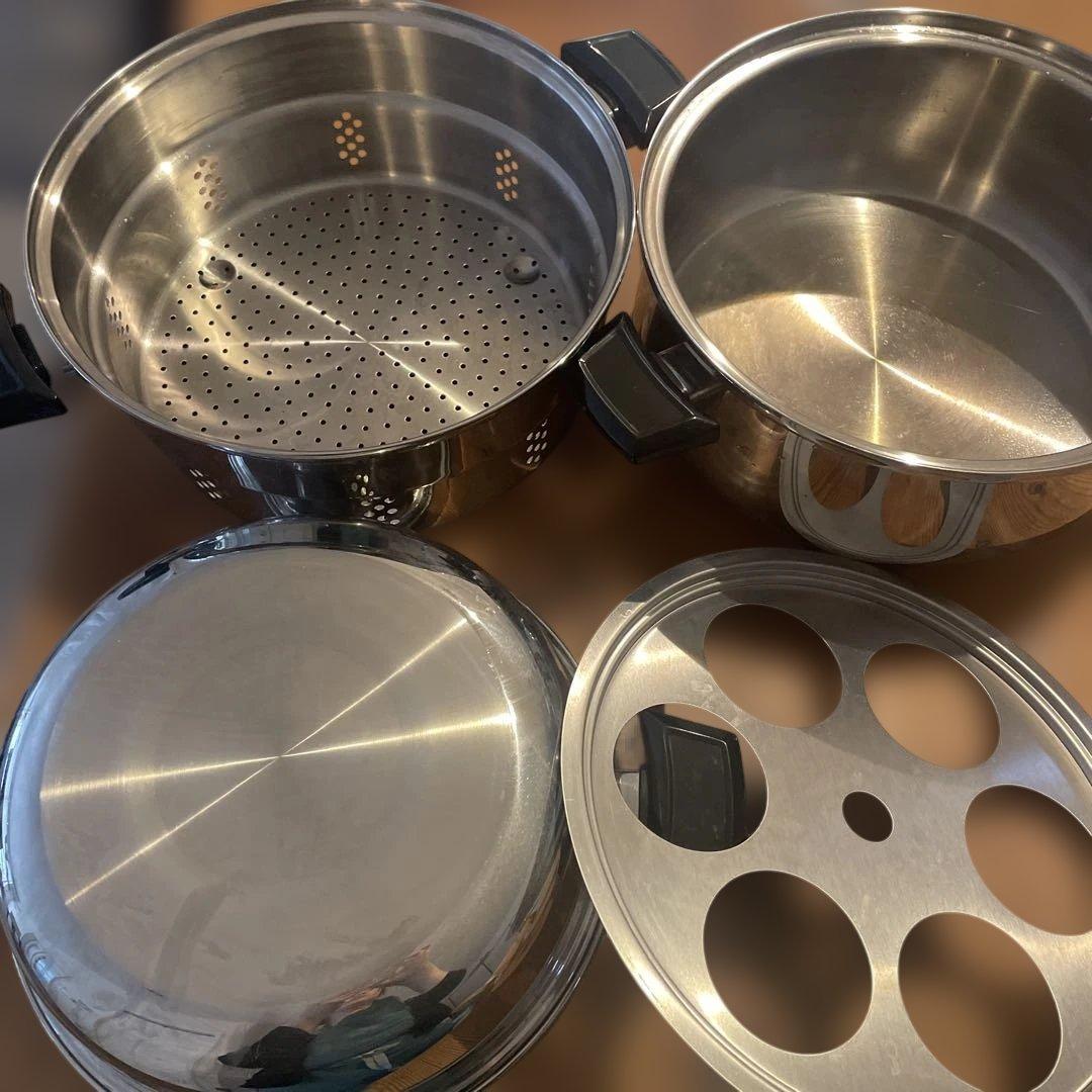 お値下げ中❗️ロイヤルクイーン蓋付き両手鍋 4点セットIH対応