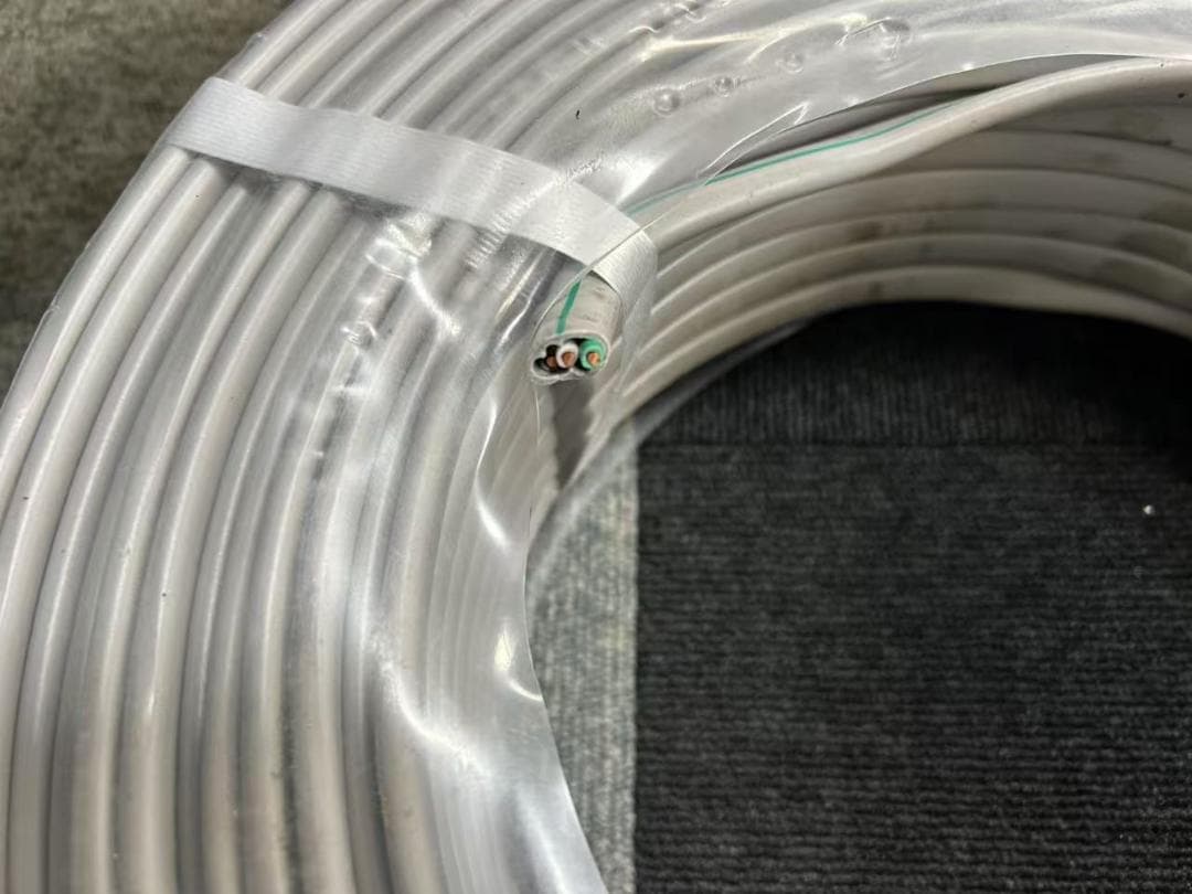 YAZAKI 3×2.0 電線ケーブル　黒白緑　100m