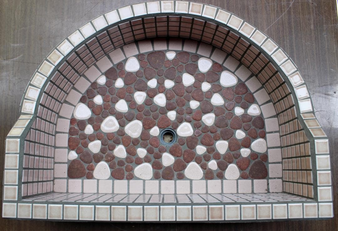 手造り　流し台　シンク　木陰