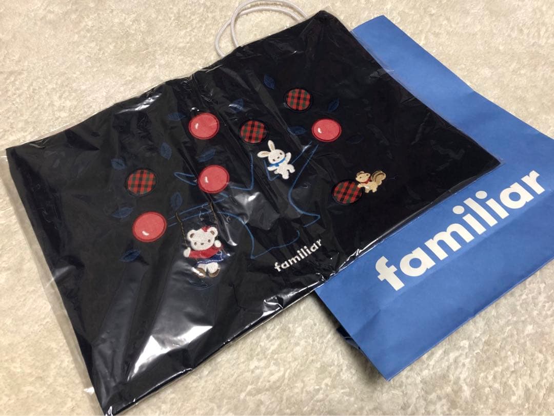 familiar キャラクター刺繍 ハンドバッグ　りんご　新品未使用品