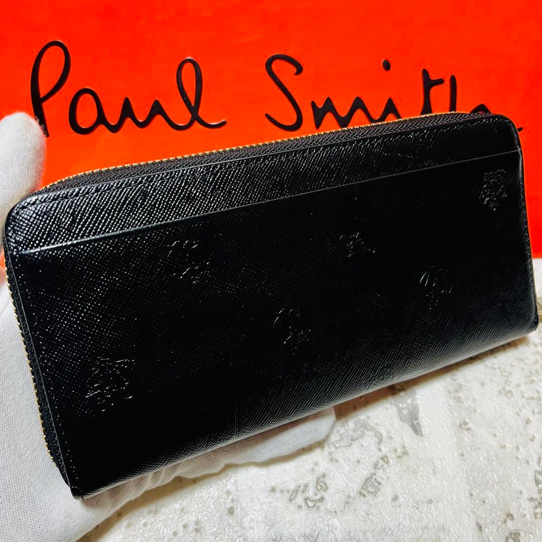 良品 ポールスミス ポールドローイング 長財布 ラウンドファスナー 9365