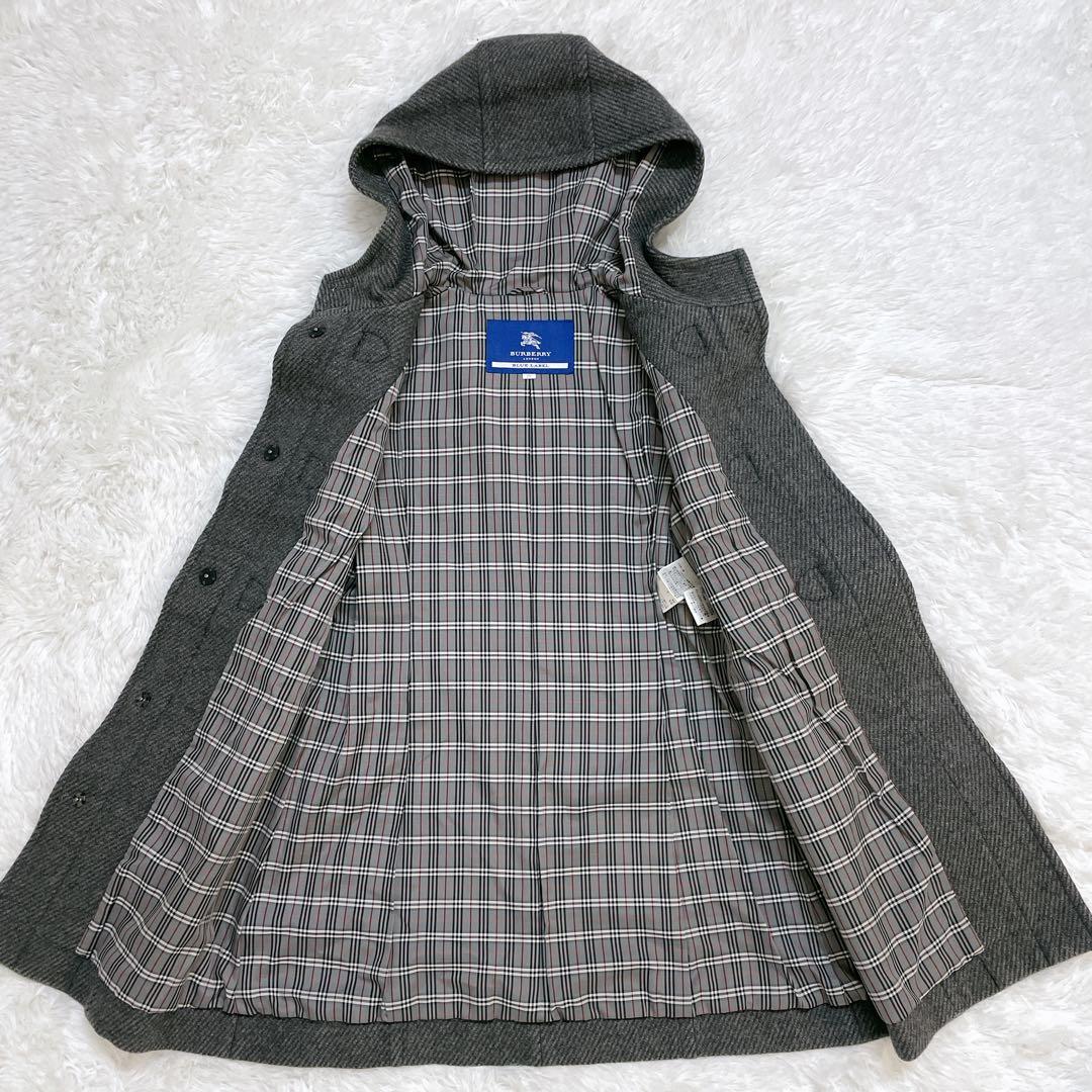 美品✨バーバリーブルーレーベル ダッフルコート グレー ノバチェック トグル M