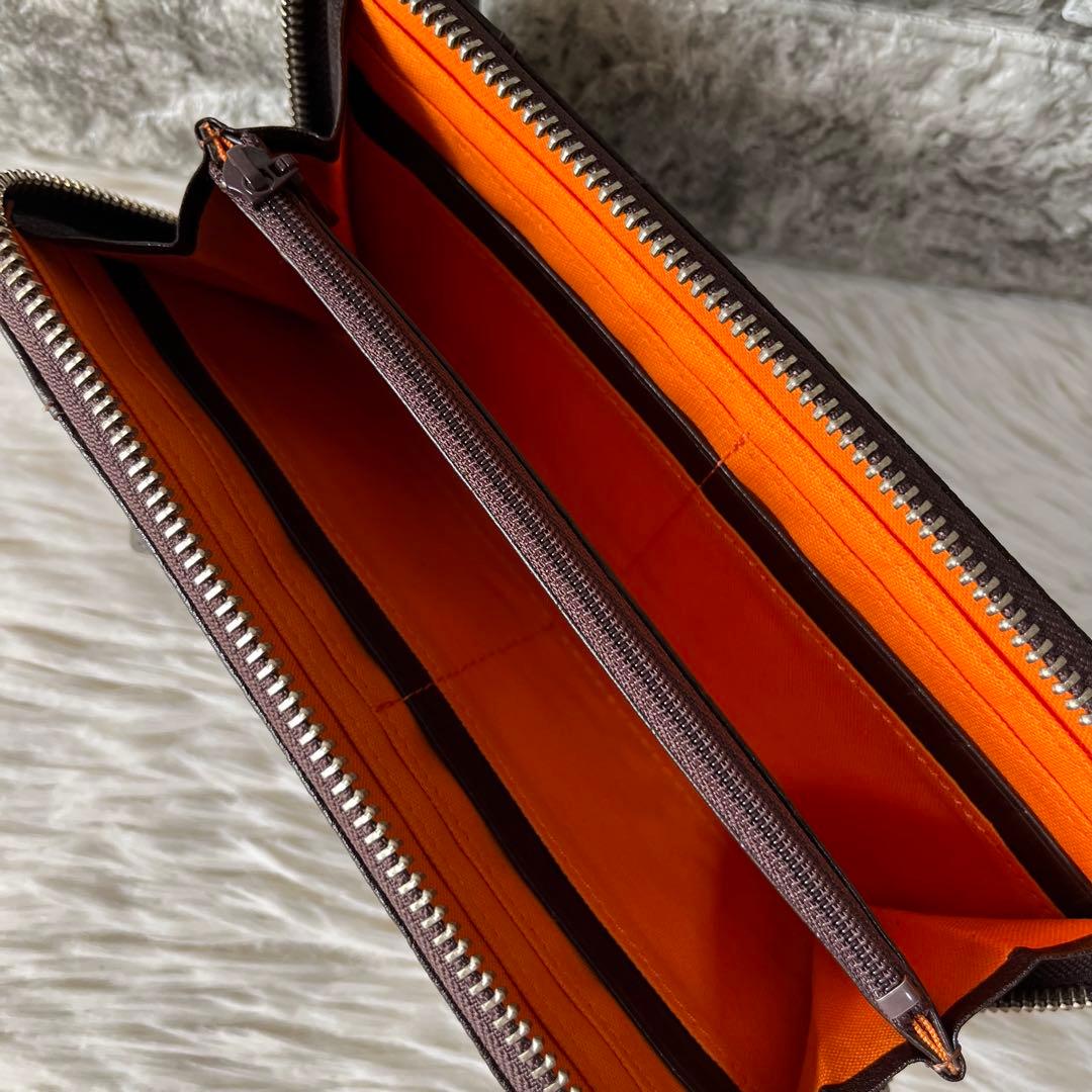 【新品未使用】カステルバジャック　クロコ型押しレザー　ラウンドファスナー長財布