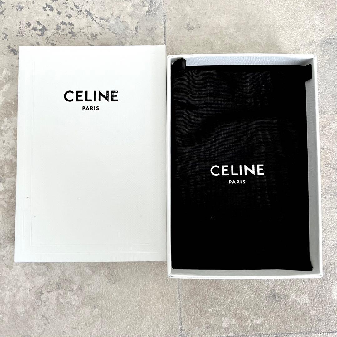 極美品✨CELINE トリオンフキャンバス キーリング ブラック レザー