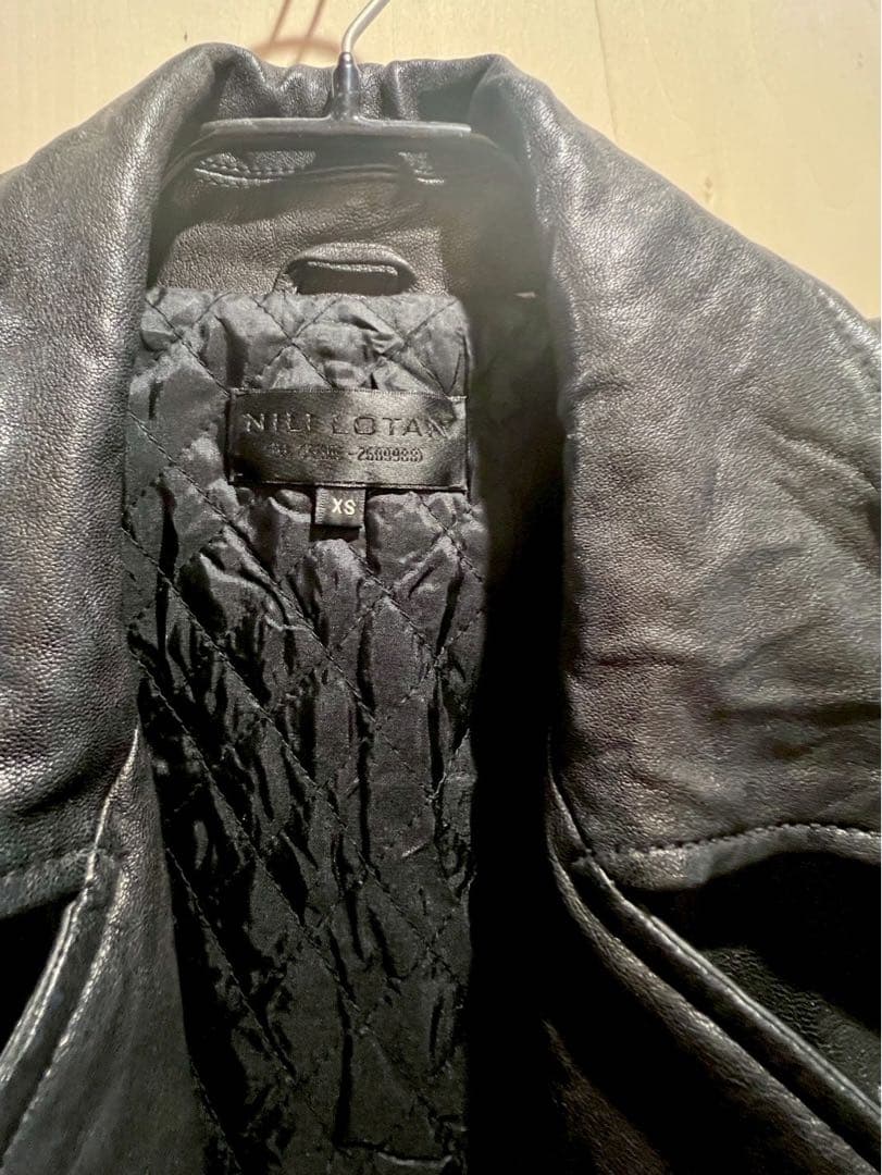 NILI LOTAN ブラック レザーライダースジャケット XS アパルトモン
