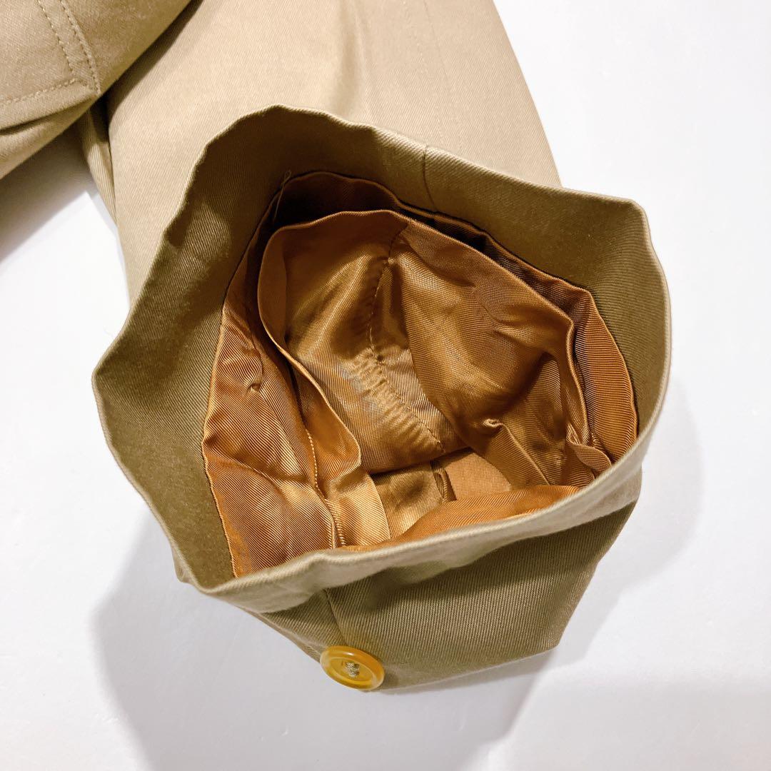 【逸品】バーバリー　英国製　ハニーベージュ　ロングステンカラーコート　ノバチェ