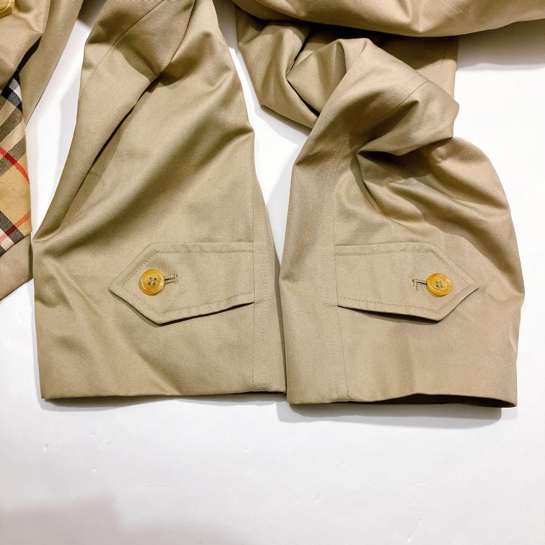 【逸品】バーバリー　英国製　ハニーベージュ　ロングステンカラーコート　ノバチェ