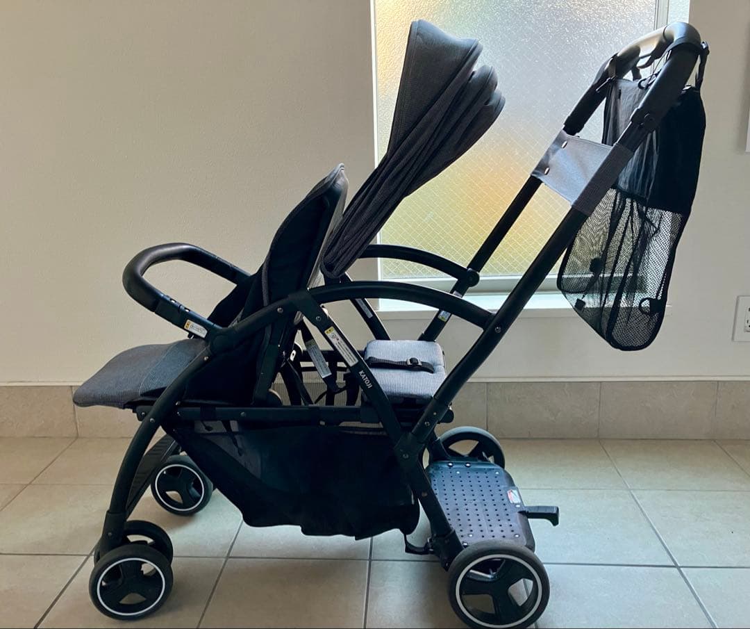 カトージ 二人乗りベビーカー 2-Seater next ブラックチェック