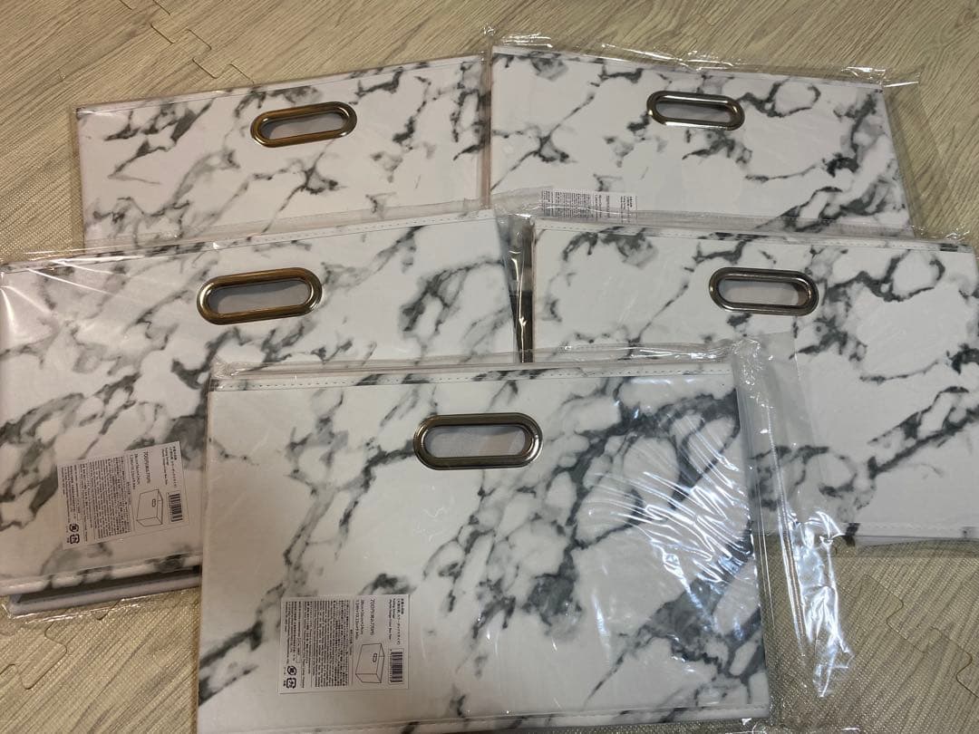 大理石模様収納ボックス 5枚セット