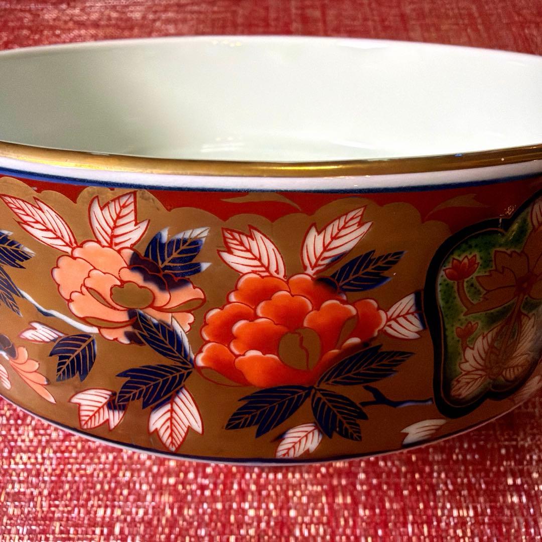 ー有田焼ー 【極美品】 日肥其泉作 昭和年製 極錦金彩古伊万里 陶器三段重