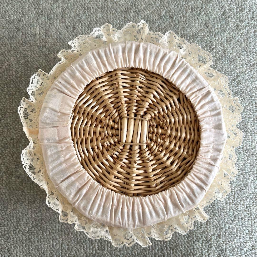 サエラ お人形 小物入れ付き クリーム色 ピンク