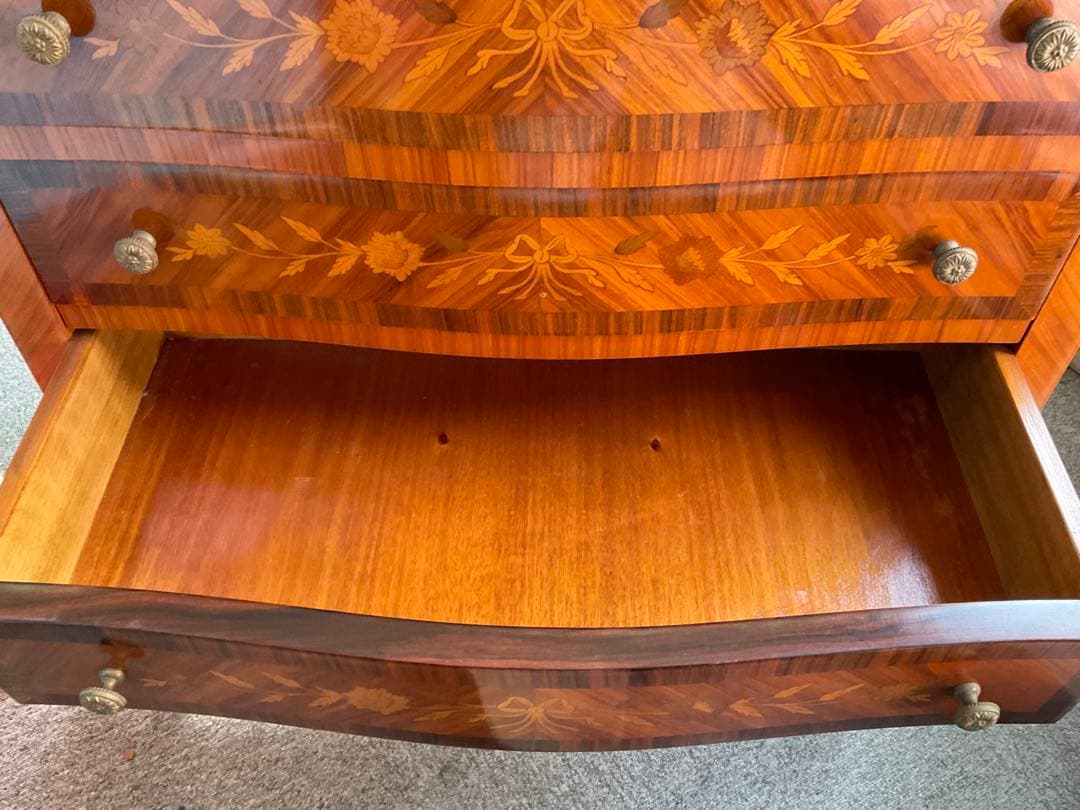 木製装飾チェスト 3段　猫脚　イタリア