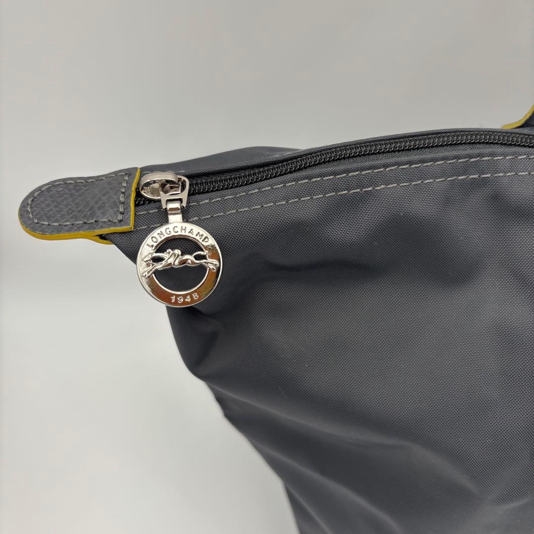 LONGCHAMP ロンシャン ルプリアージュ M グレー×イエロー A4