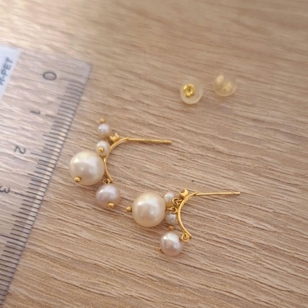 K18YG　淡水パール　ピアス
