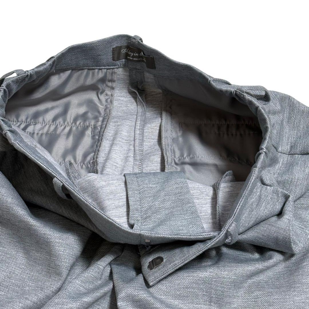 ユナイテッドアローズ☆ノーカラーパンツスーツ　ストレッチ　グレー　38