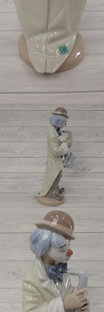 RU-6181リヤドロフィギュリン　ピエロ　2体 サックス　バイオリン音楽隊