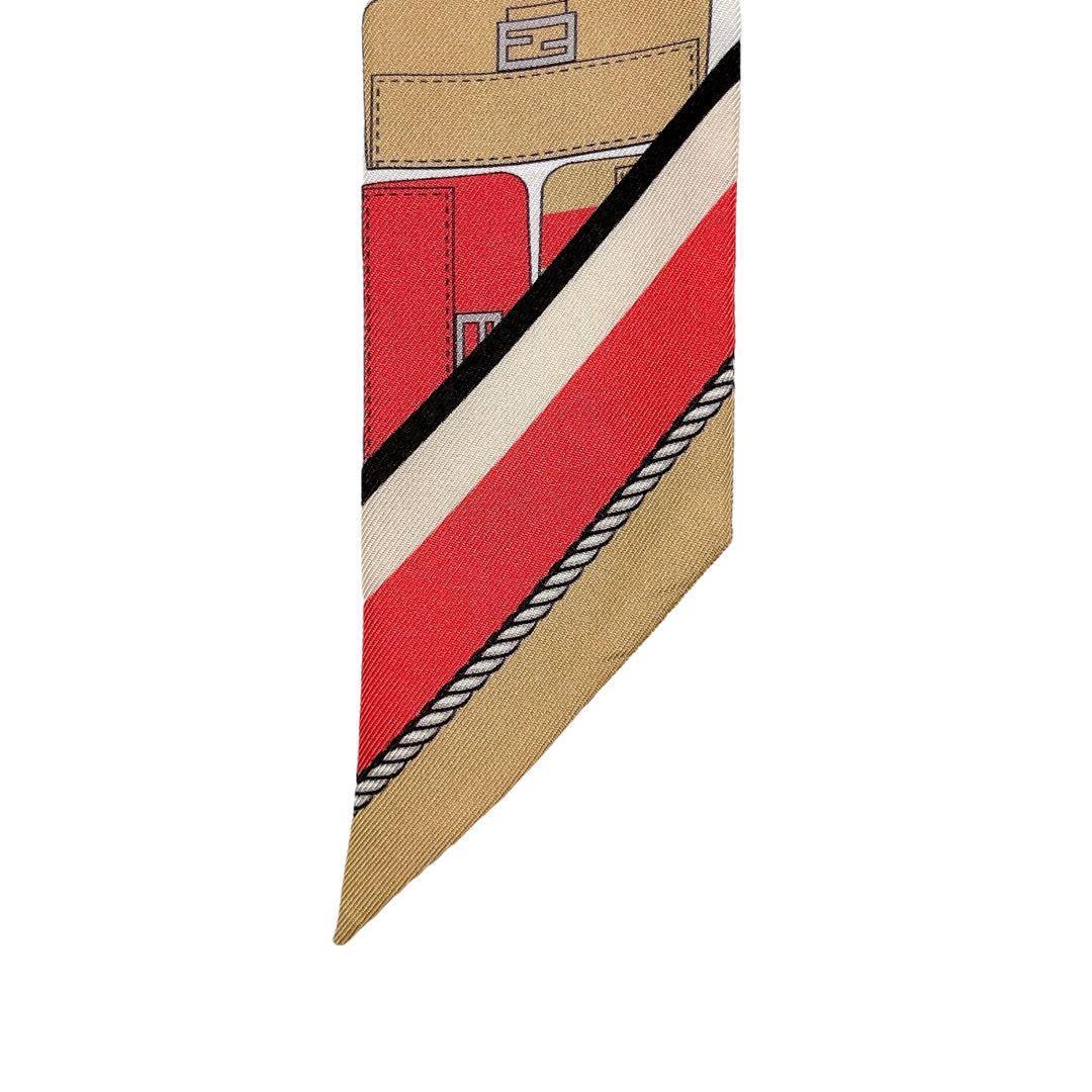 美品 フェンディ ラッピー スカーフ シルク バゲットバッグ ピンク レディース
