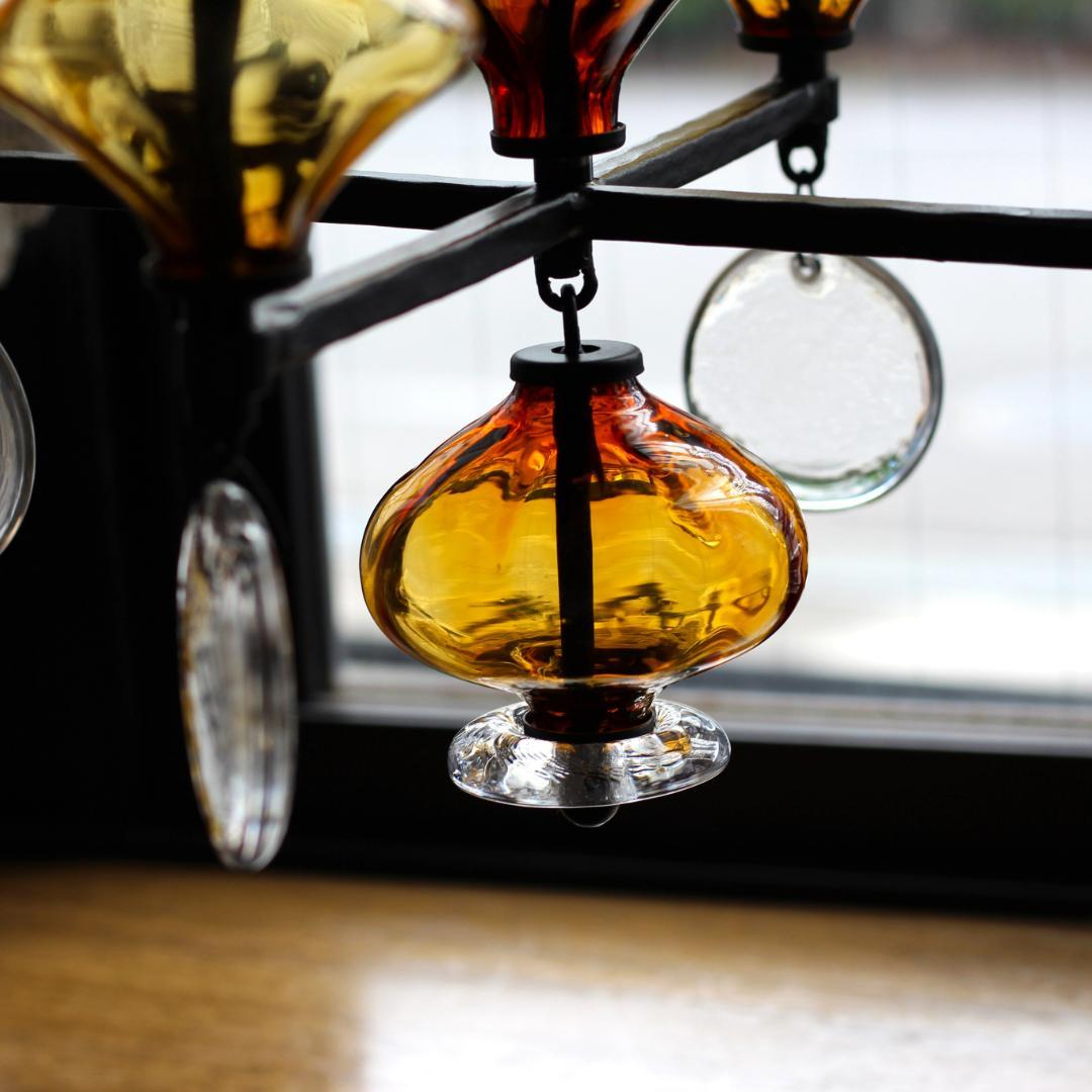 【貴重・美品】Erik Hoglund　エリックホグラン　アンバー シャンデリア