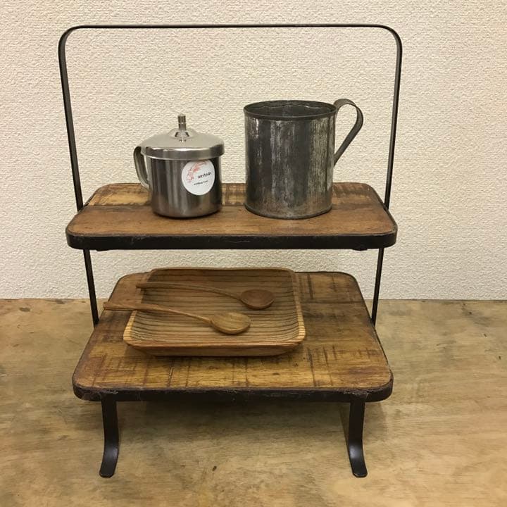 古材とアイアンの1ハンドルシェルフ