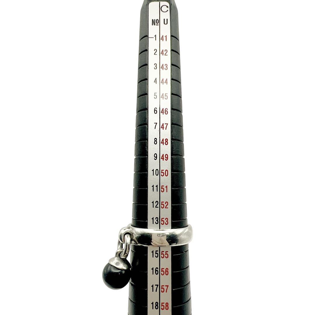 ティファニー　ブラックオニキス　ボール　シルバー　リング　14号