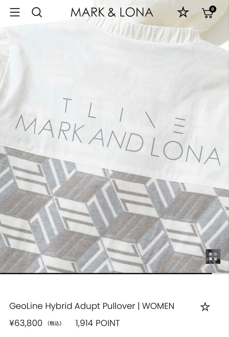 レディースウェア MARK & LONA GeoLine Hybrid Pullover 38