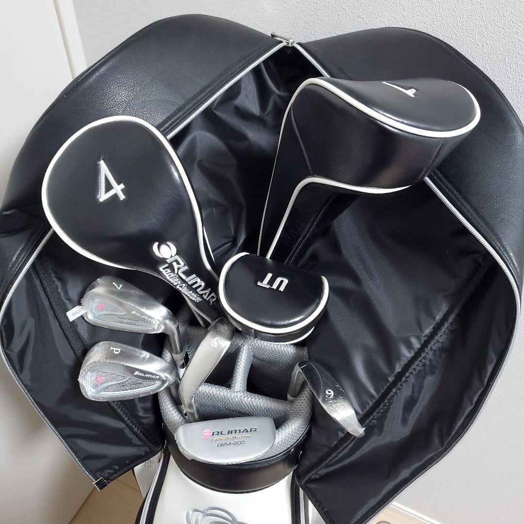 ⭐レディースORLIMARキャディバッグ、ゴルフクラブ未開封ラップ付き8本セット