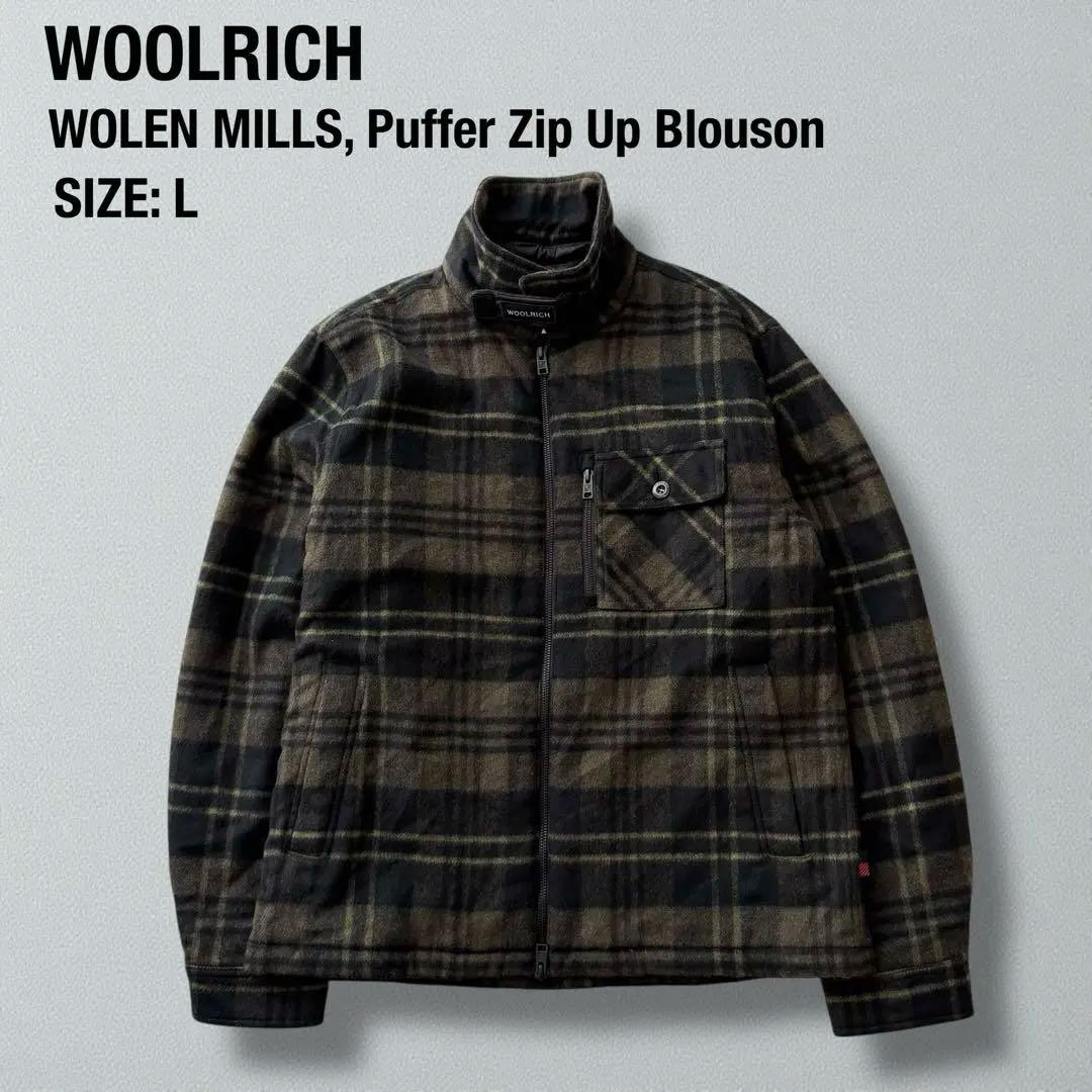 【ウールリッチ】WOOLEN MILLS 中綿ブルゾン チェック柄　L