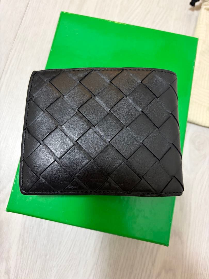 ボッテガ 二つ折り財布 イントレチャート 黒