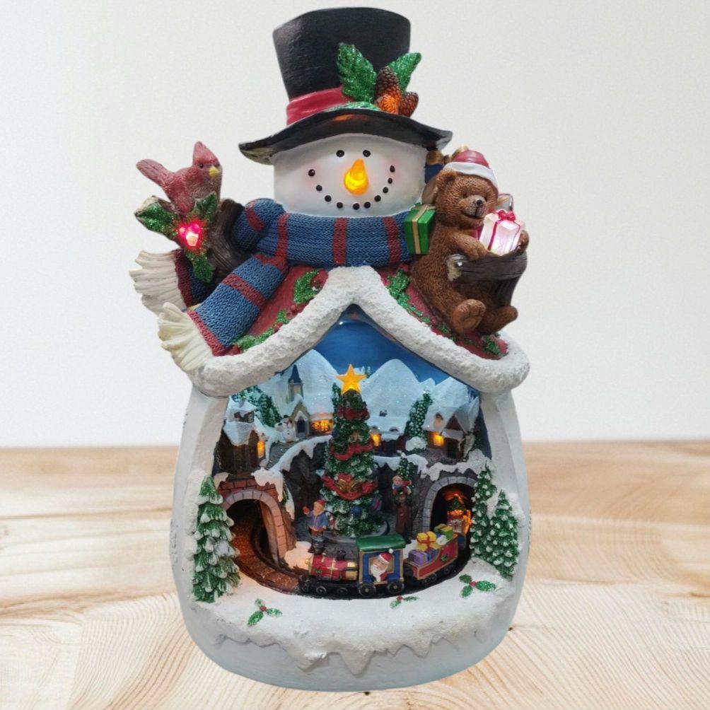 コストコ スノーマン オルゴール 置き物 外箱付き 大型 クリスマス