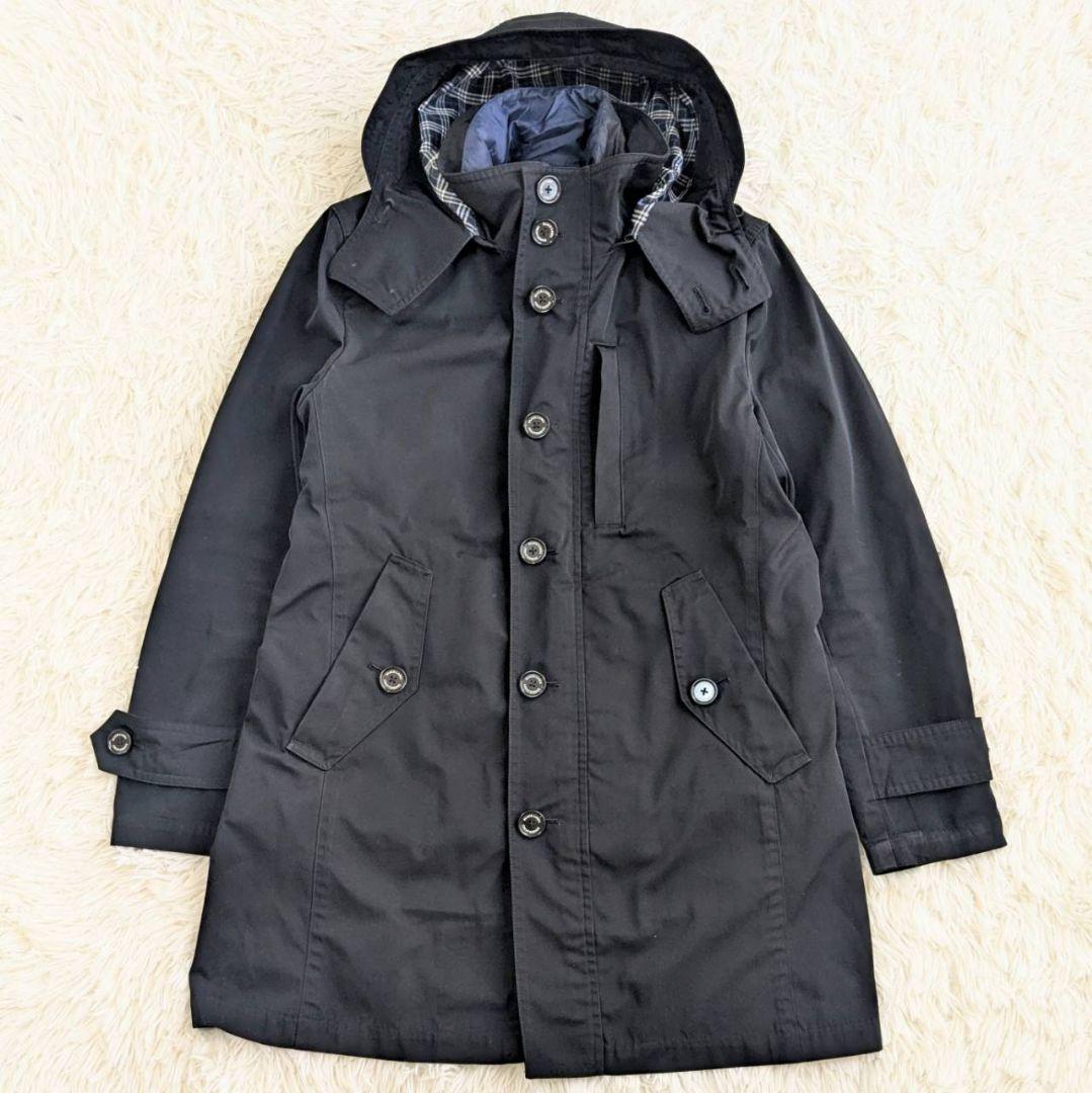 ブラックレーベルクレストブリッジ ライナー付 ステンカラーコート ブラック M