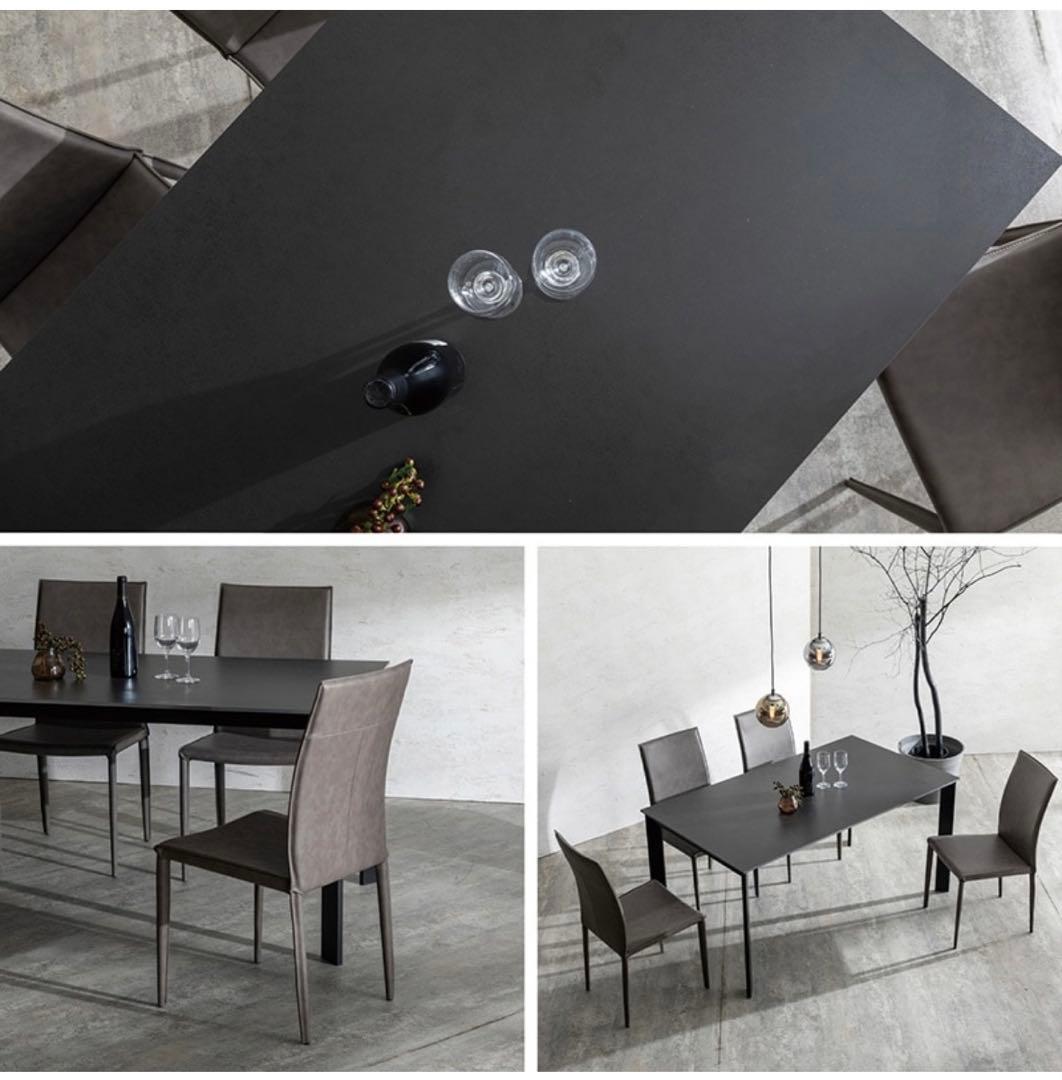 東京インテリア ダークグレー セラミック ダイニングテーブル　150cm