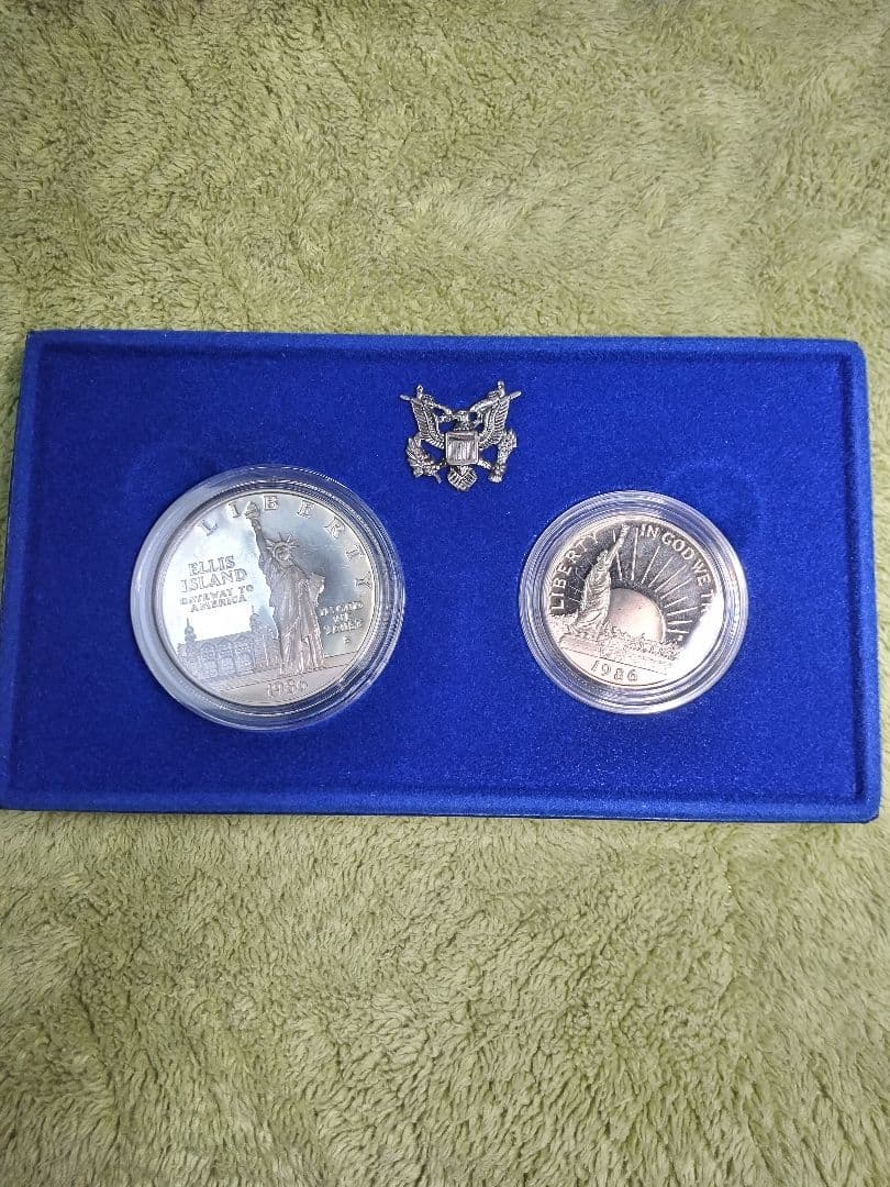 hab028 1986年S. ＄1,50C エリス島 自由の女神 銀貨セット