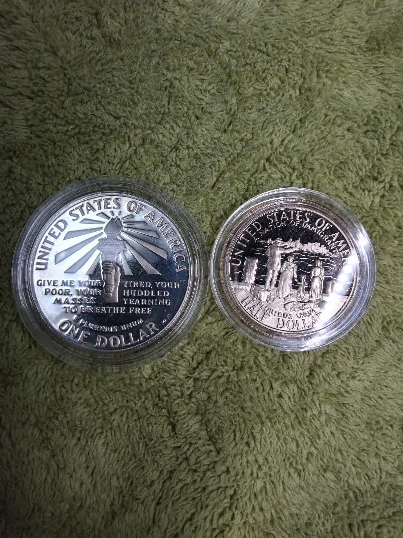 hab028 1986年S. ＄1,50C エリス島 自由の女神 銀貨セット