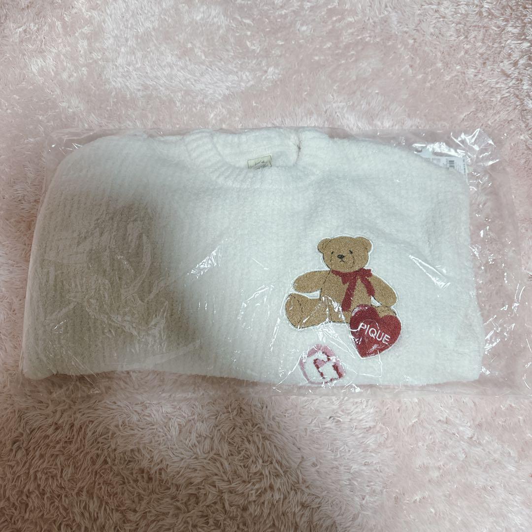 ジェラートピケ♡ベビモコベアさがらプルオーバー＆ロングパンツセット アイボリー