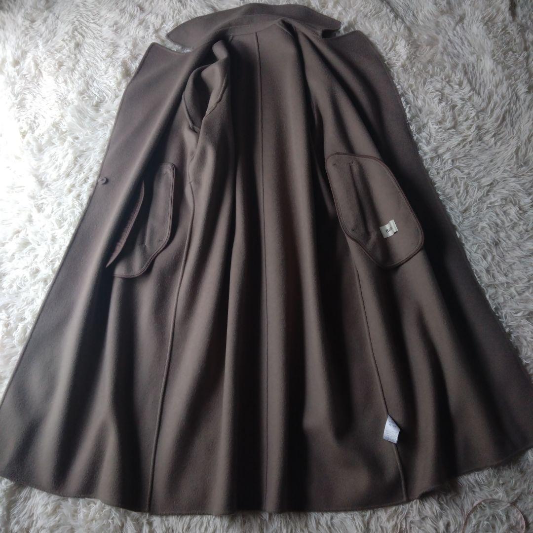 ✨近年モデル・完売品✨ROPEラムウールリバーロングコート　ベージュ系　ベルト